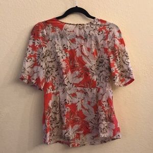 NWT Madewell Floral Print 100% Silk Blouse, Sz M